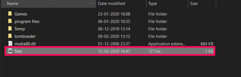 compressed file created