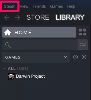 steam menu to enable steam family sharing