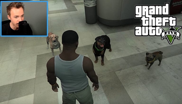 GTA 5 Mods Franklin And 3 Dogs In The Middle Of A Zombie Outbreak