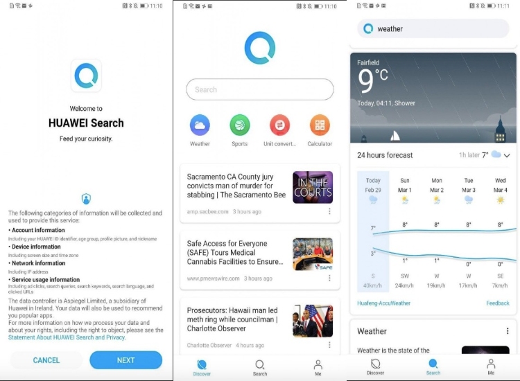 Huawei Search App substitui Google App