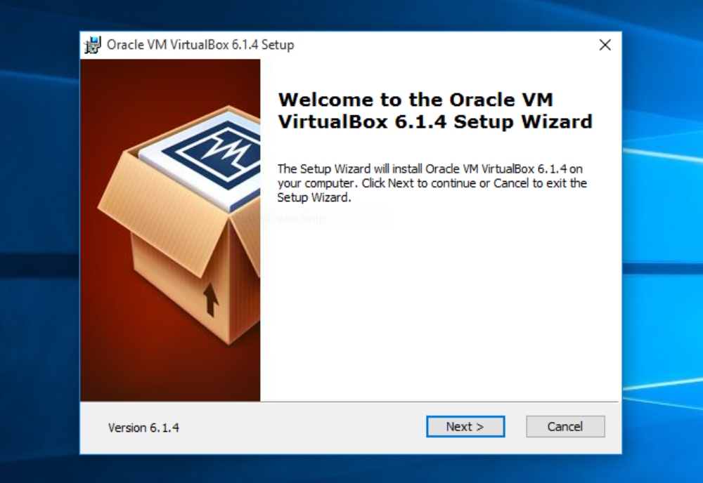 Installation of VirtualBox - Installation starts