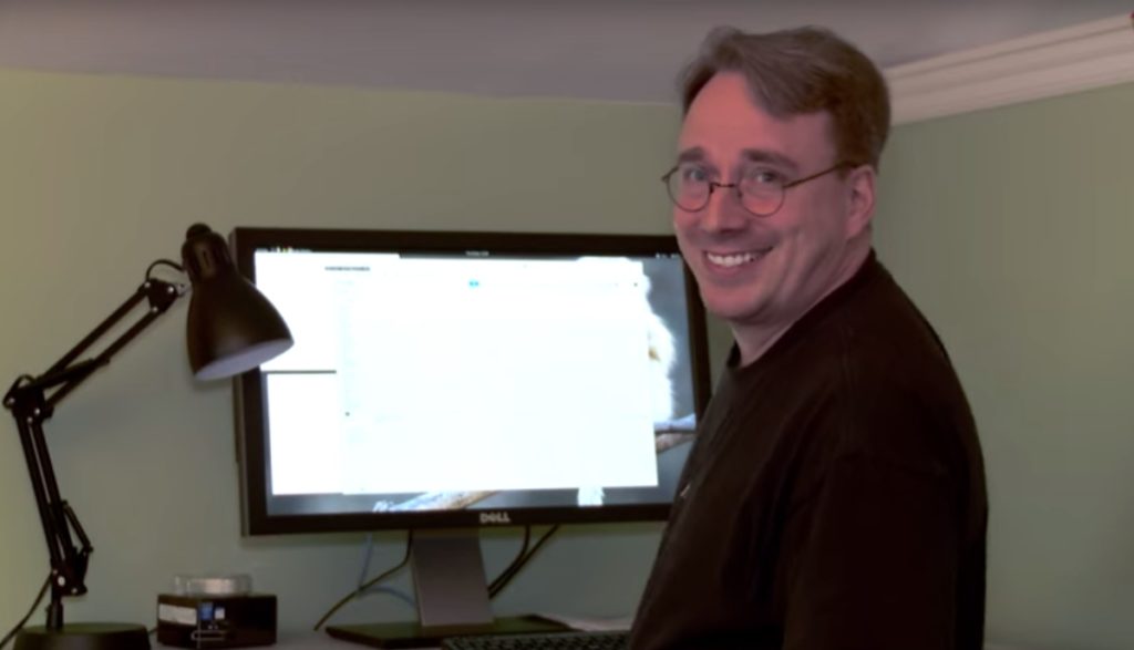 Linux Torvalds home workplace