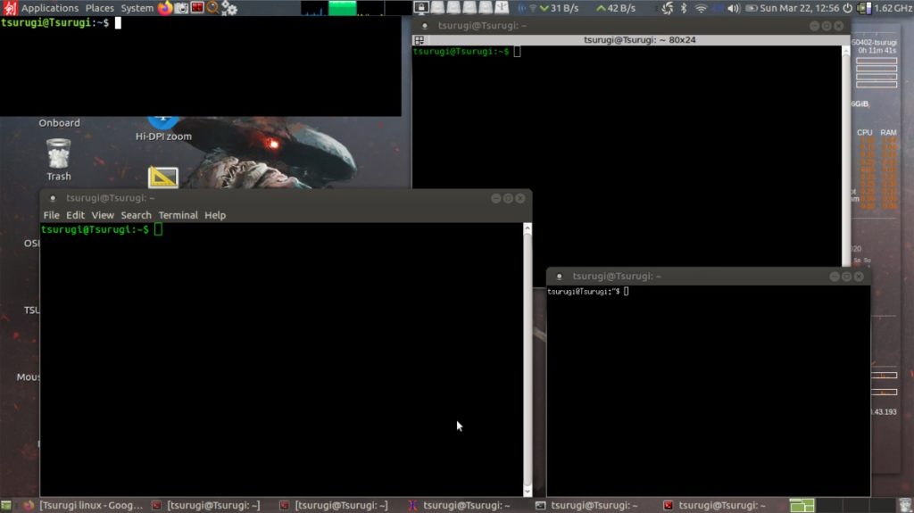 Tsurugi Linux Multiple Terminal Emulators