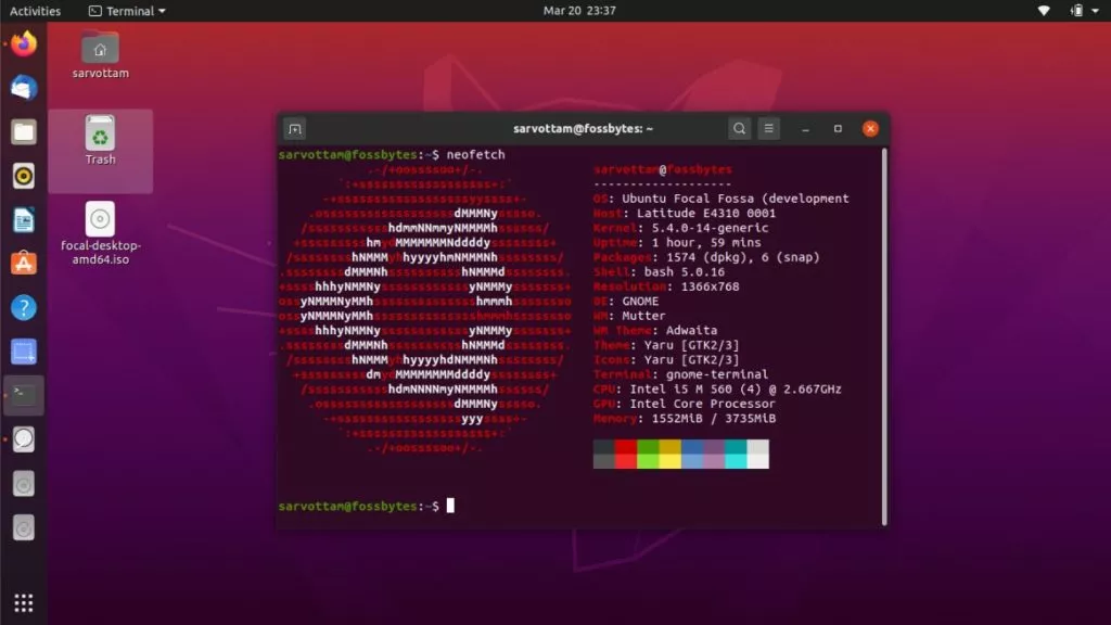 Ubuntu 20.04 Desktop