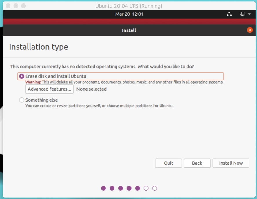 Ubuntu 20.04 LTS Installer — Choose Installation Type-2