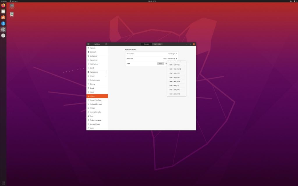 Ubuntu 20.04 LTS - Change the screen size