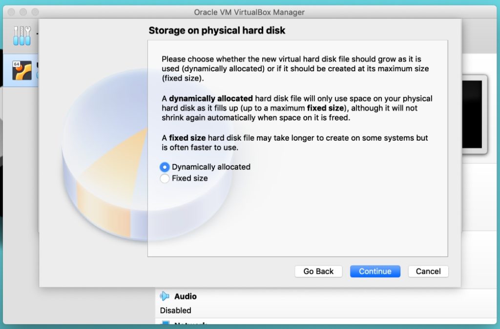 VirtualBox - Select the storage type