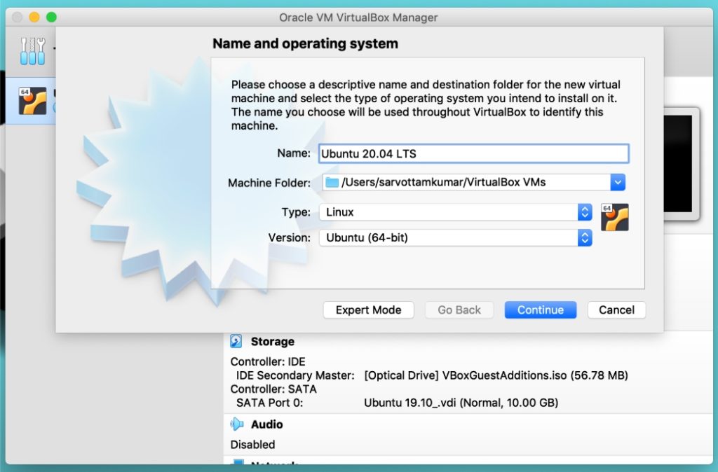 VirtualBox — Set OS Name, Type And Version