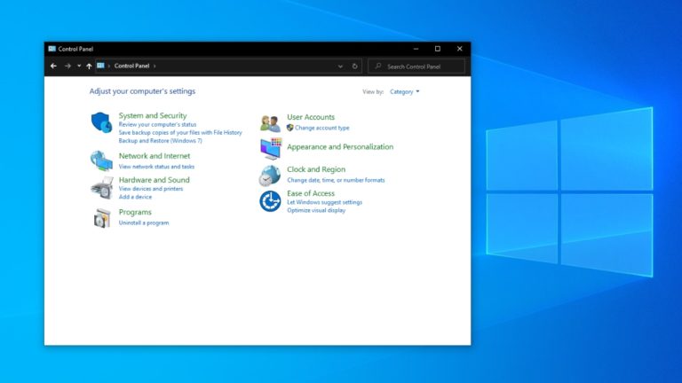 Windows 10 Contol Panel App