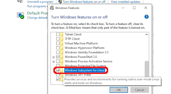 Install WSL Windows 10