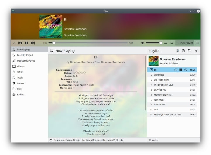 KDE Music Player Elisa