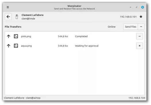 Linux Mint 20 — Warpinator local network file sharing tool