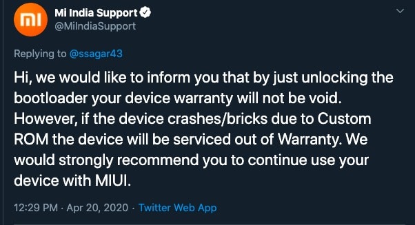 Mi unlock void warranty