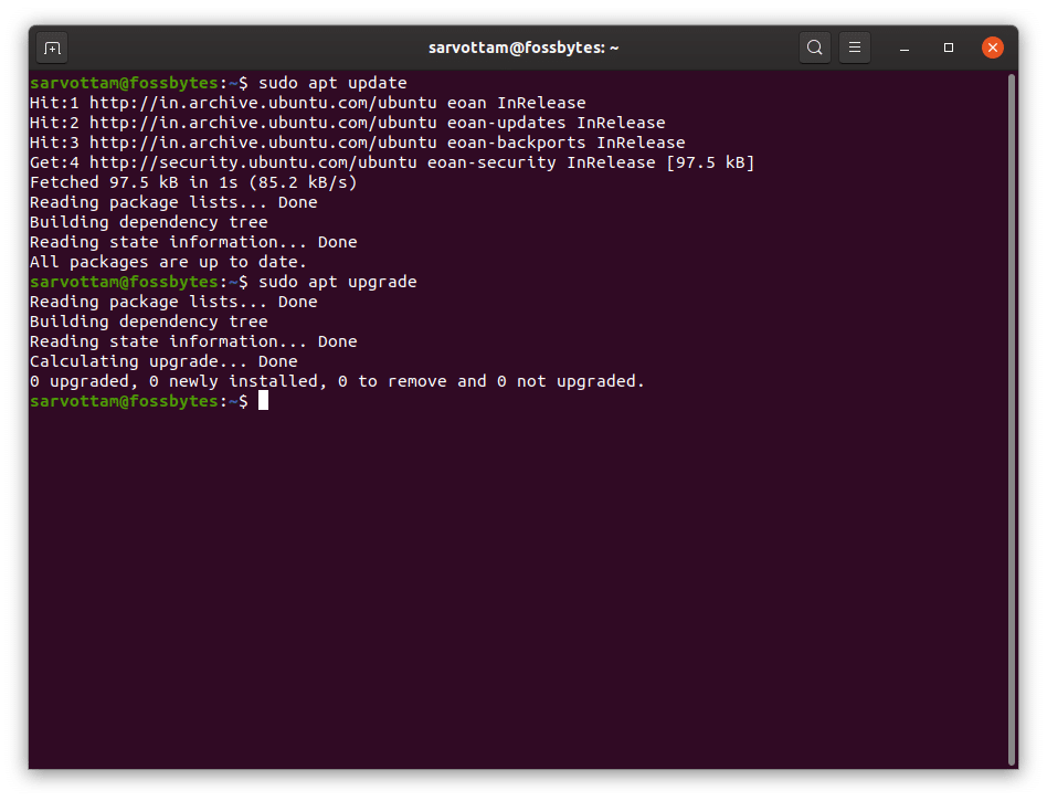 Обновление Ubuntu из командной строки - обновление завершено