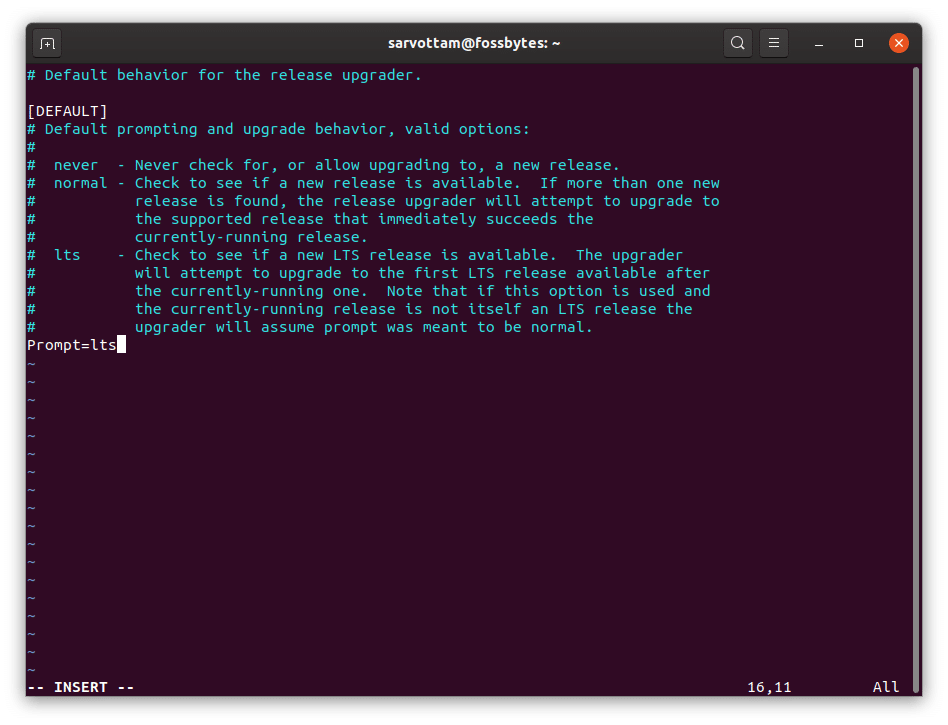 Upgrading Ubuntu from command line — Update release check
