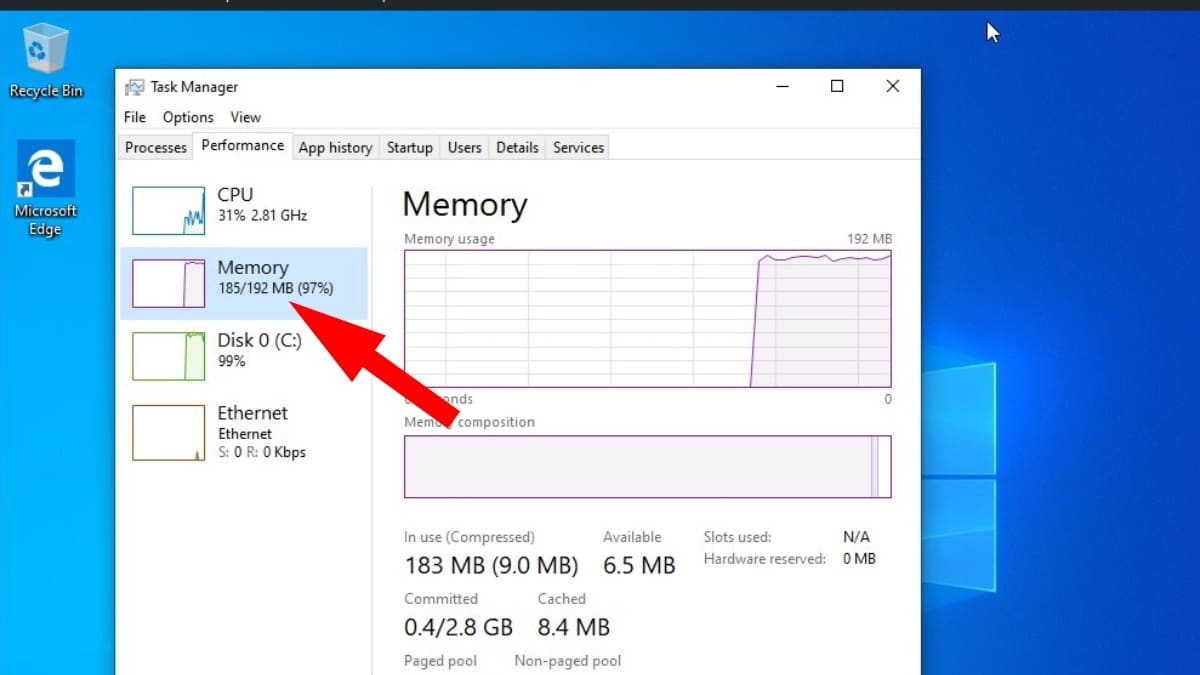 Windows 10 Running On 192MB RAM VirtualBox