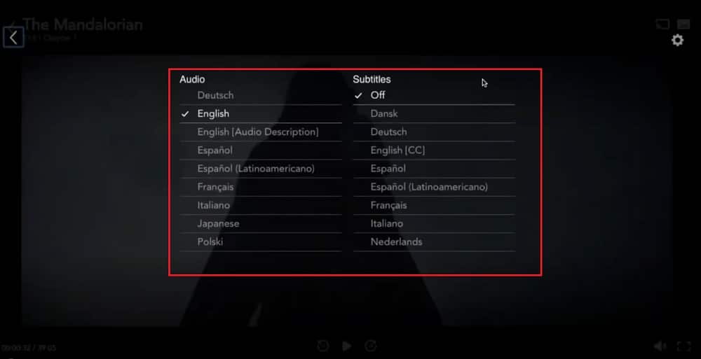 changing audio language and subtitle