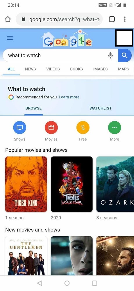 what to watch search results