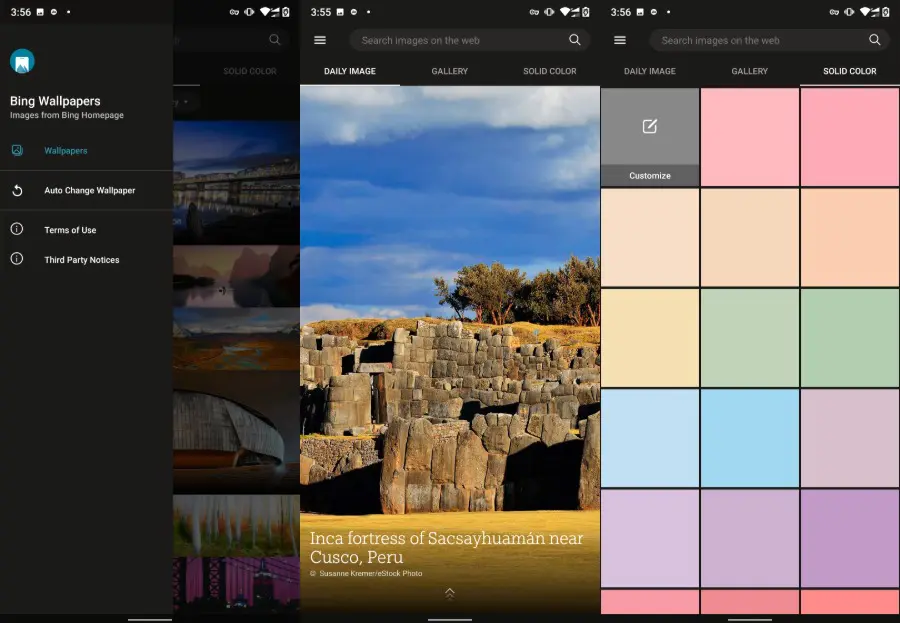Bing Wallpapers App Features