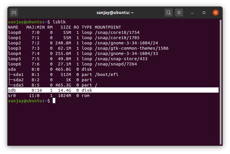 Running command to detect USB device