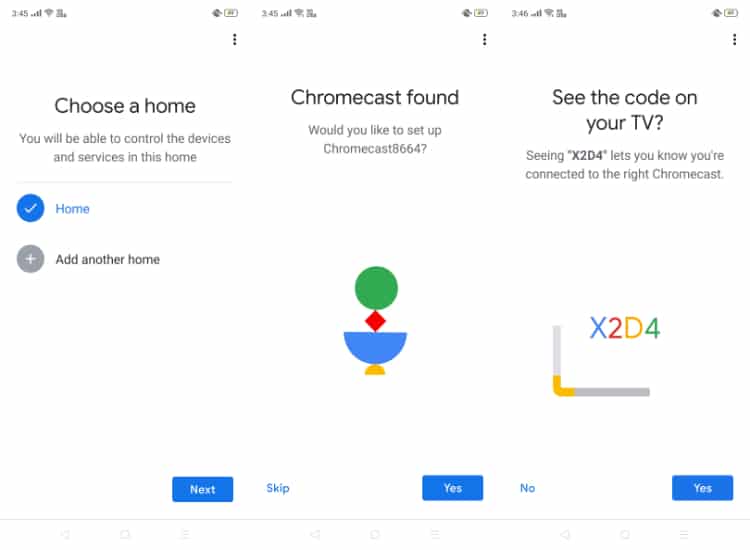 Chromecast set up Google Home