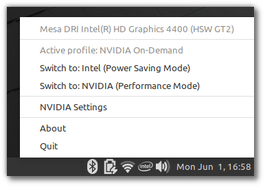 NVIDIA prime applet