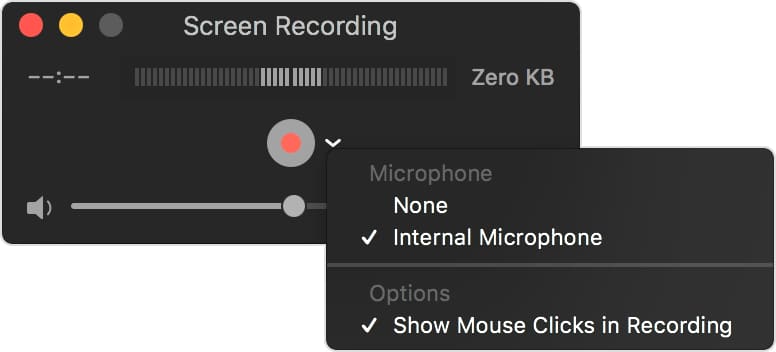 Quicktime player macOS screen record