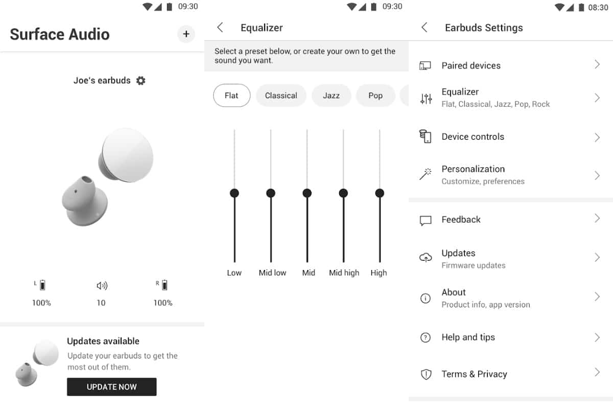 Surface Audio App manage headphones