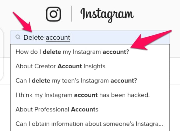 disable instagram account