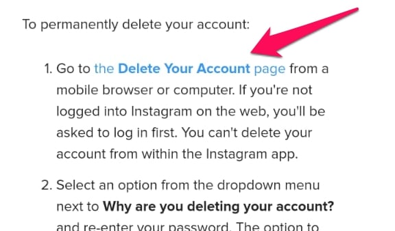 disable instagram account