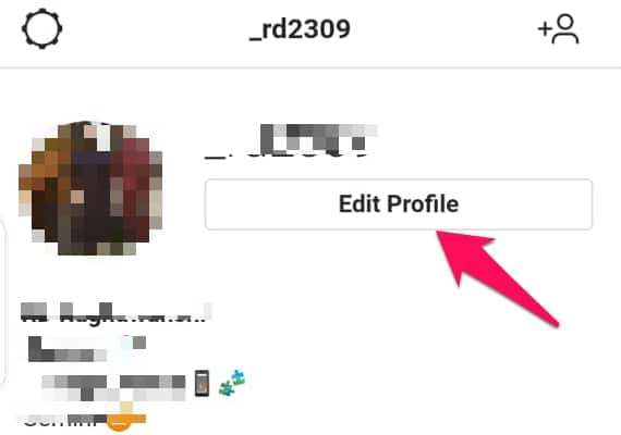 tap the instagram edit profile button