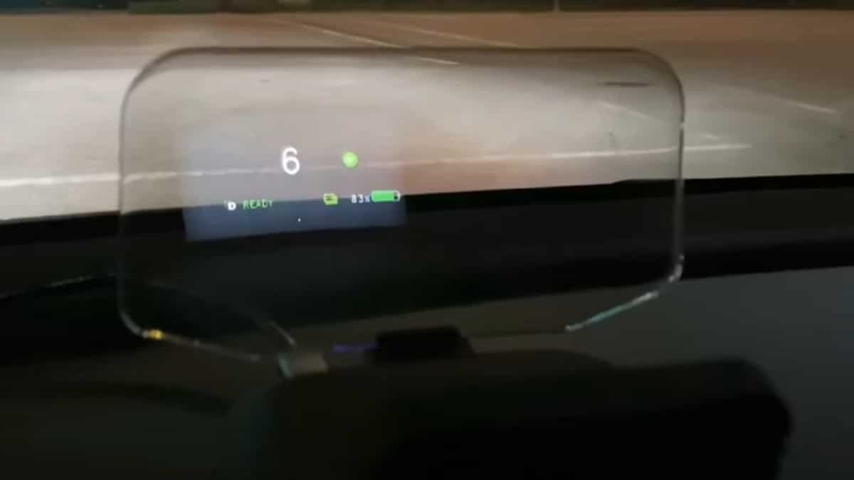 Tesla Model 3 Heads Up Display During Night Time