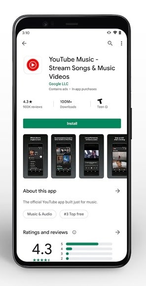 install the youtube music app