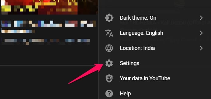 youtube settings gear icon