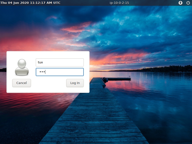 AutoTux login screen