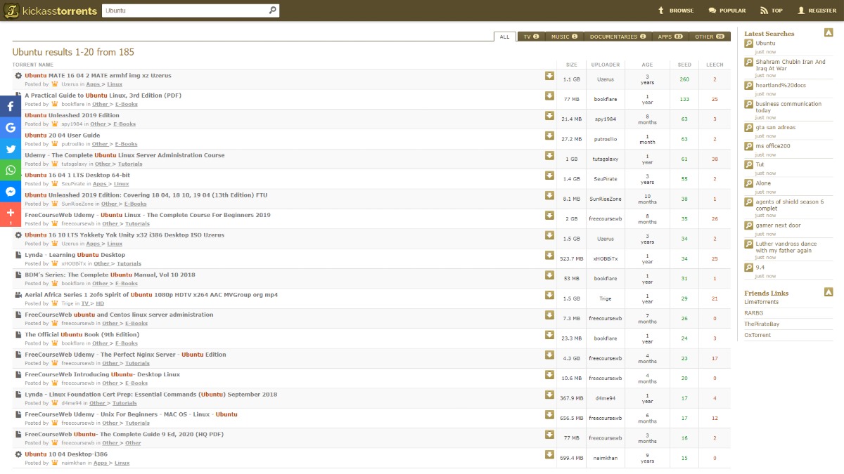 Καλύτεροι ιστότοποι torrent kickasstorrents.to