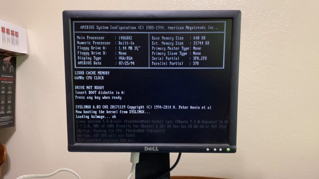 Redditor Boots Linux Kernel 5.8.0-rc2+ From Floppy On Intel 80486