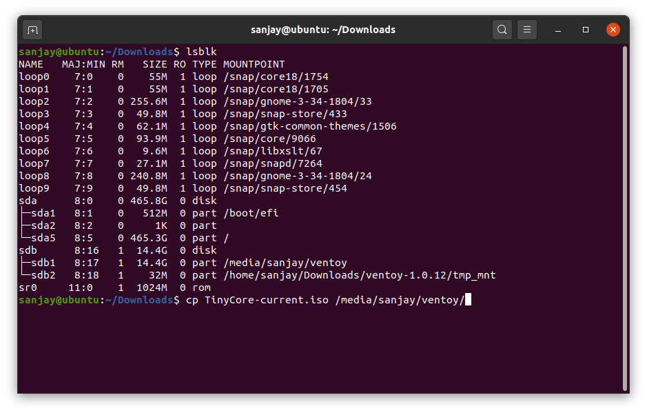 Copy Linux ISO file to USB drive