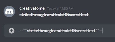 Discord strikethrough and bold text formatting used together