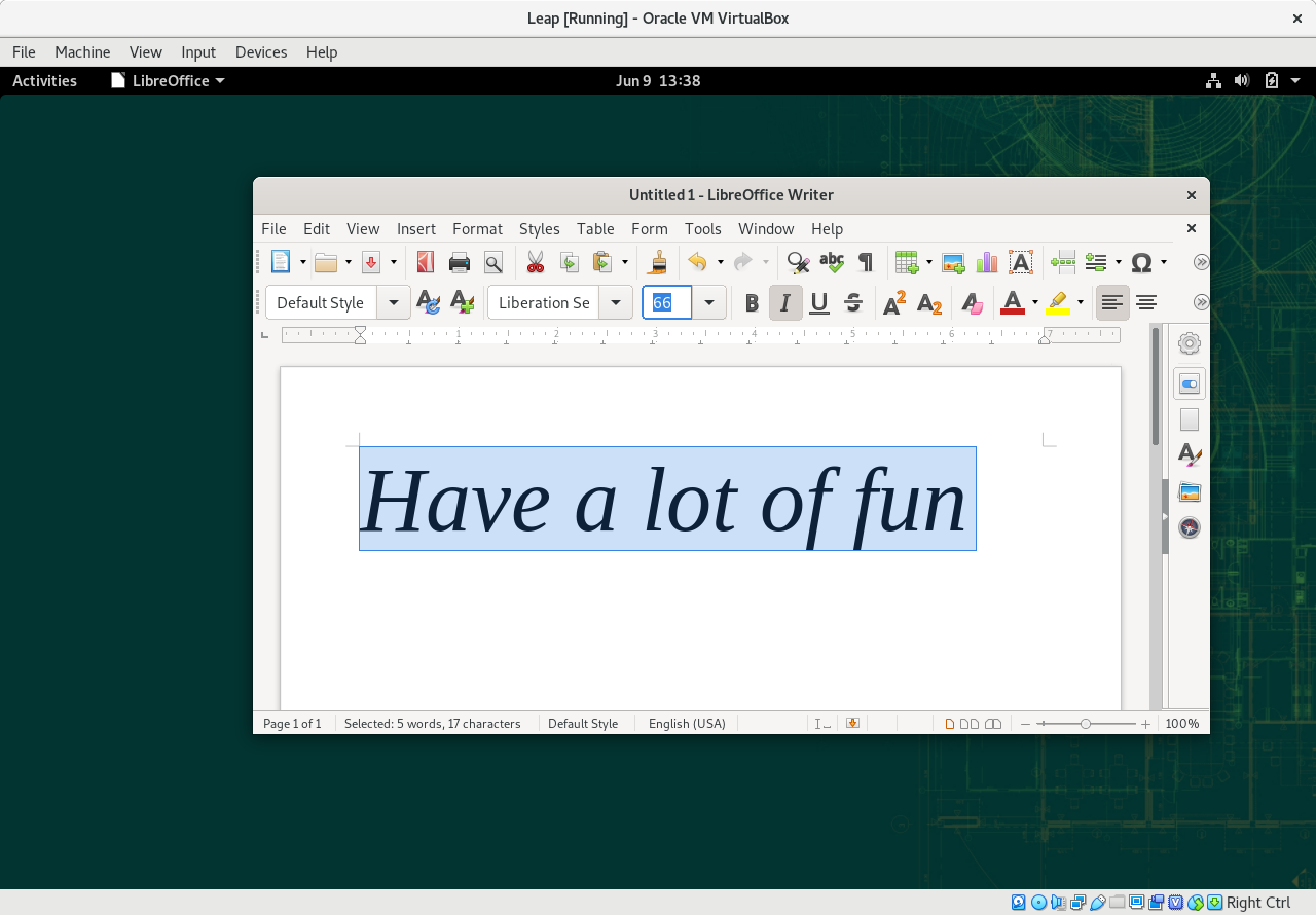 LibreOffice 6.4 No GNOME Leap 15.2