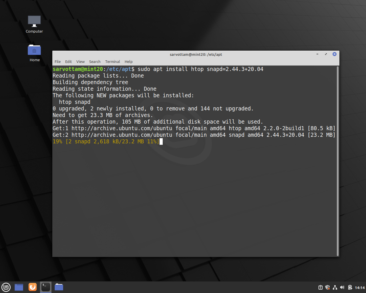 install gimp linux mint 20