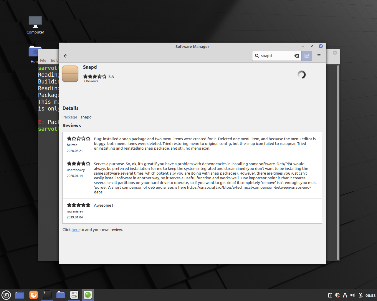 Snap linux mint