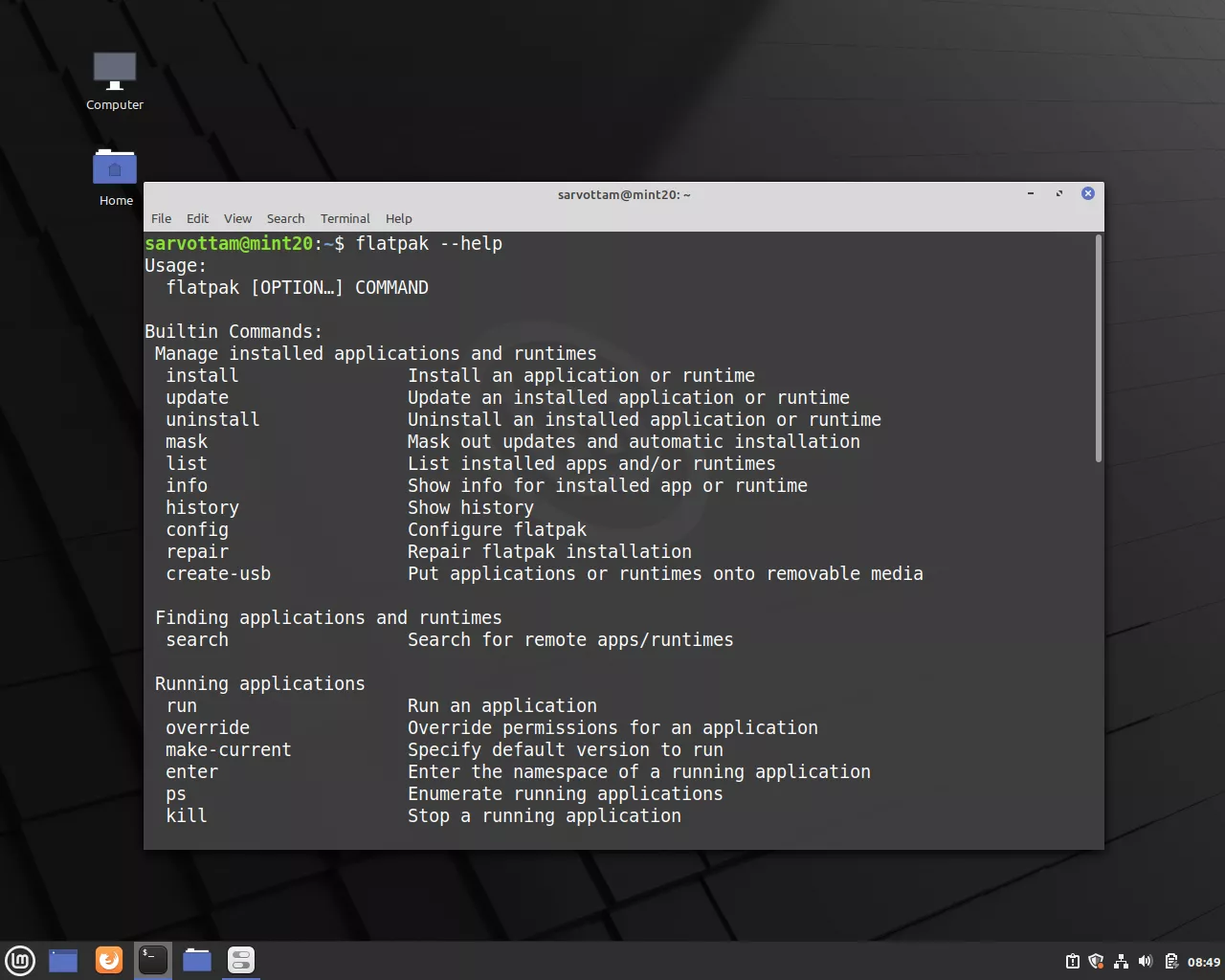 Linux Mint 20 Flatpak support