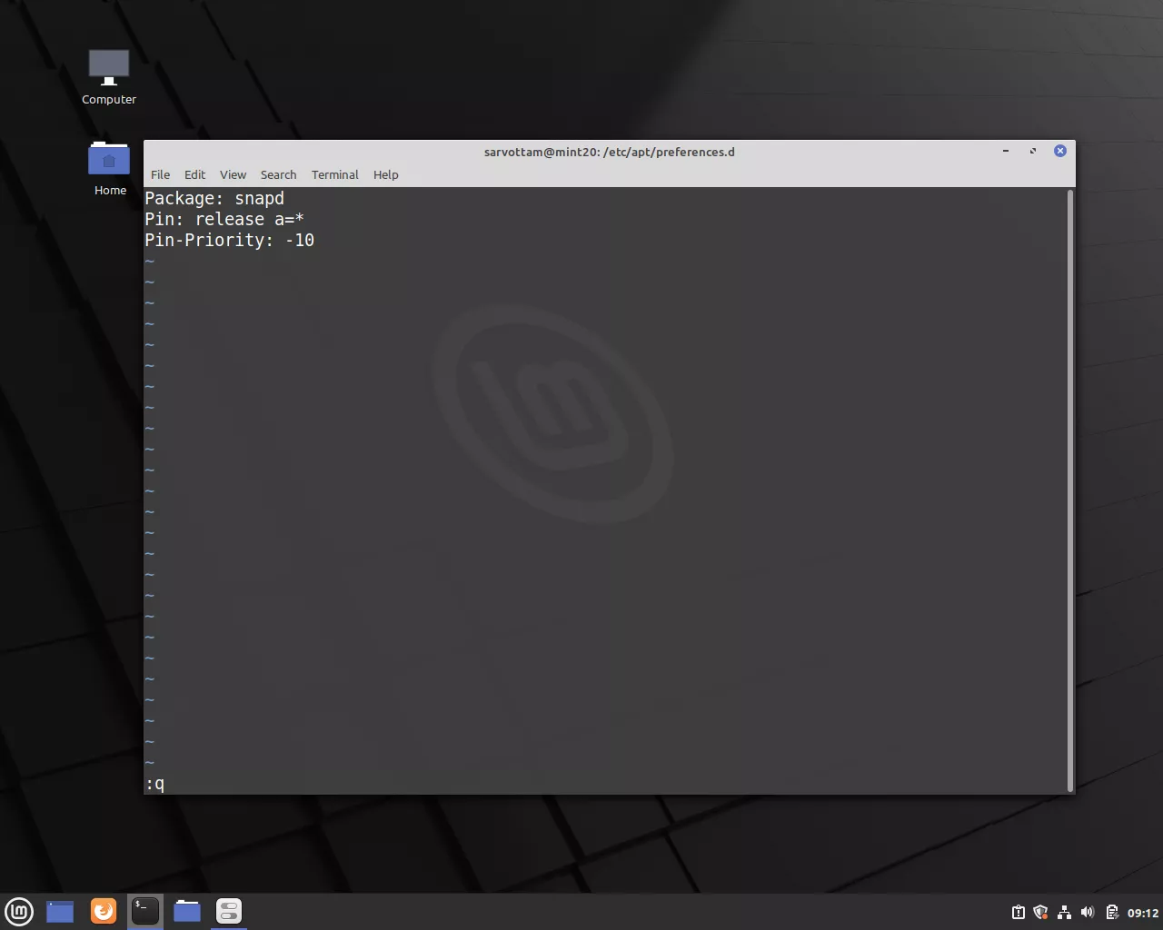 Linux Mint 20 — disable snap