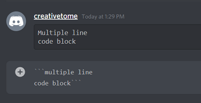 Multiple line Discord Code Blocks