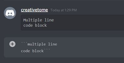 Multiple Line Discord Code Blocks 