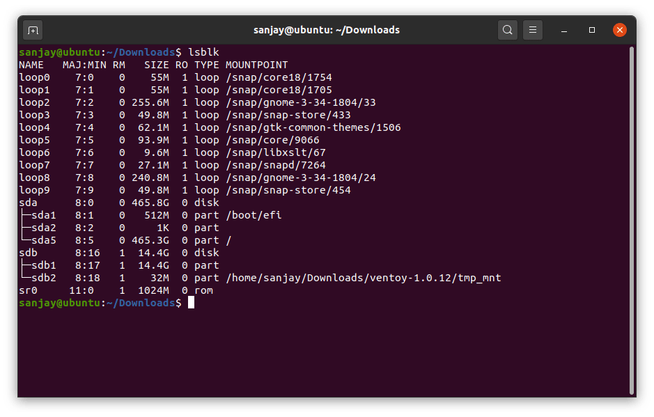 New USB drive partition with no mountpoint