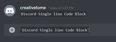 Single line Discord Code Blocks