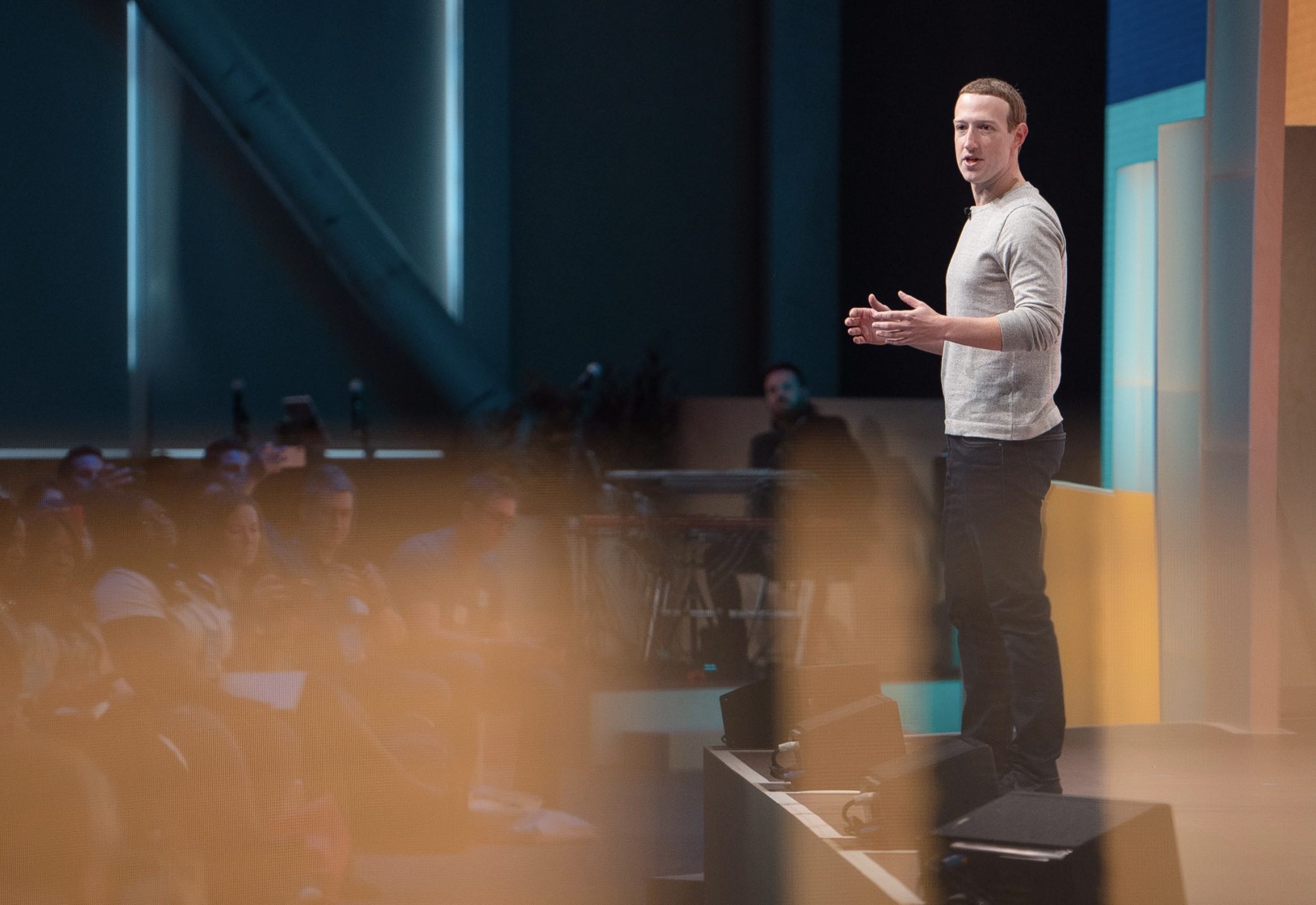 facebook ceo mark zuckerberg on stage