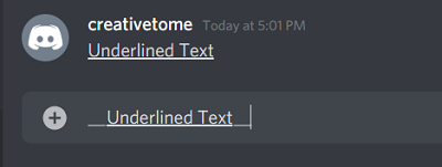 Underline text on discord